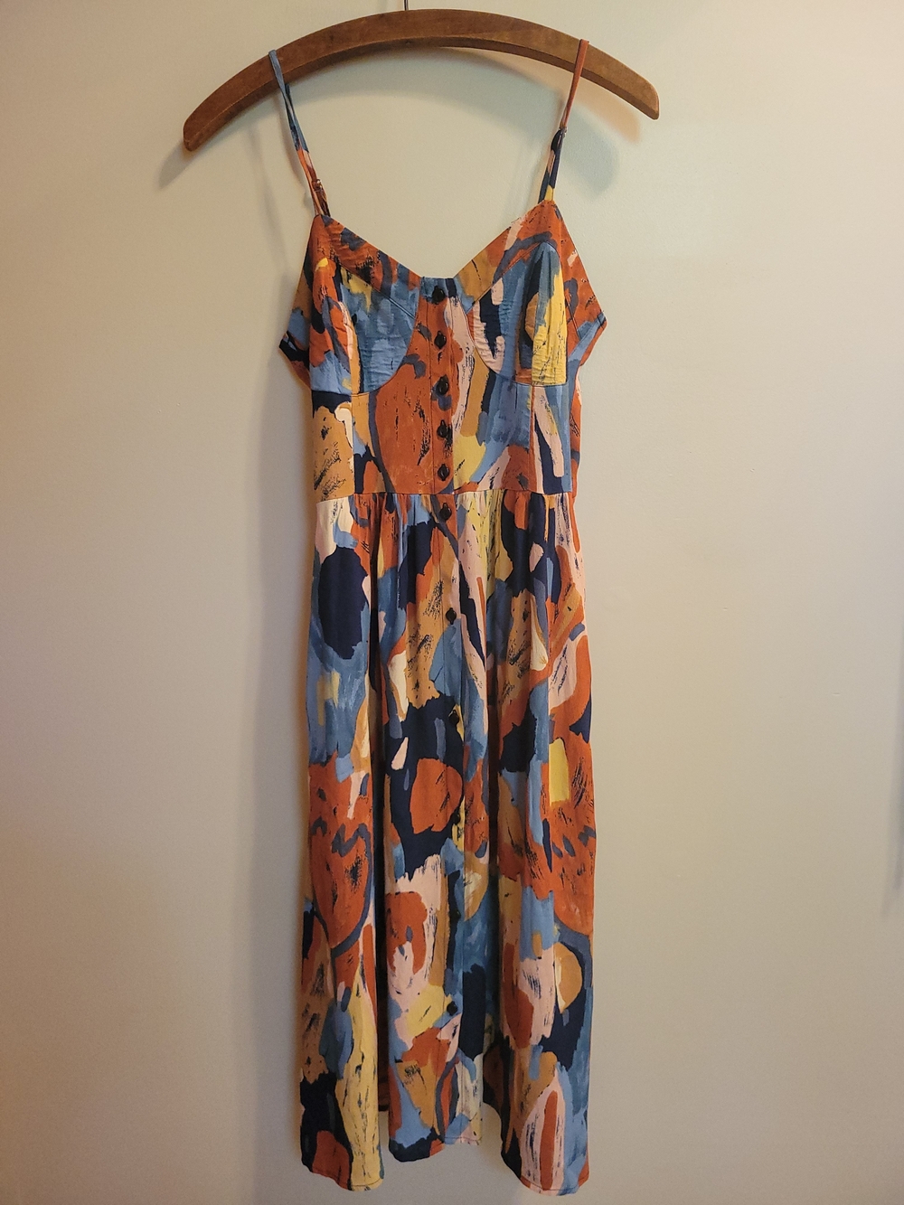 ROLLA'S Skatee Midi Dress Wimens Small Pockets Button Up
